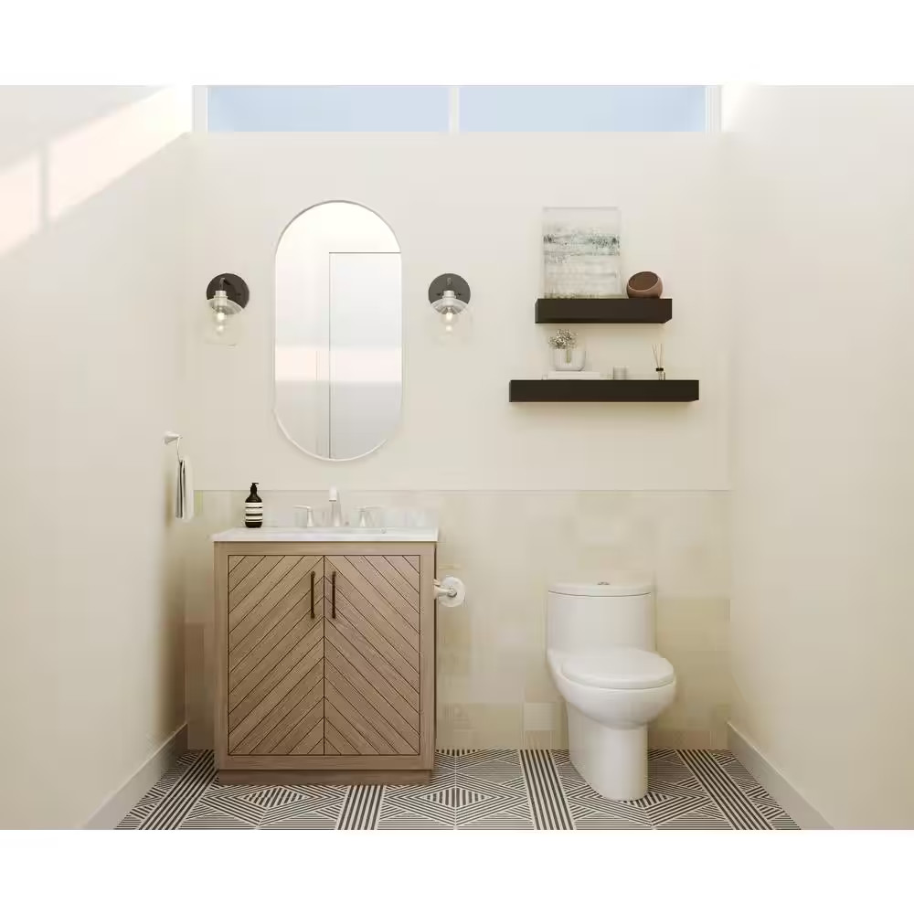 Astoria Black and White 24 In. X 24 In. Matte Porcelain Floor and Wall Tile (4 P