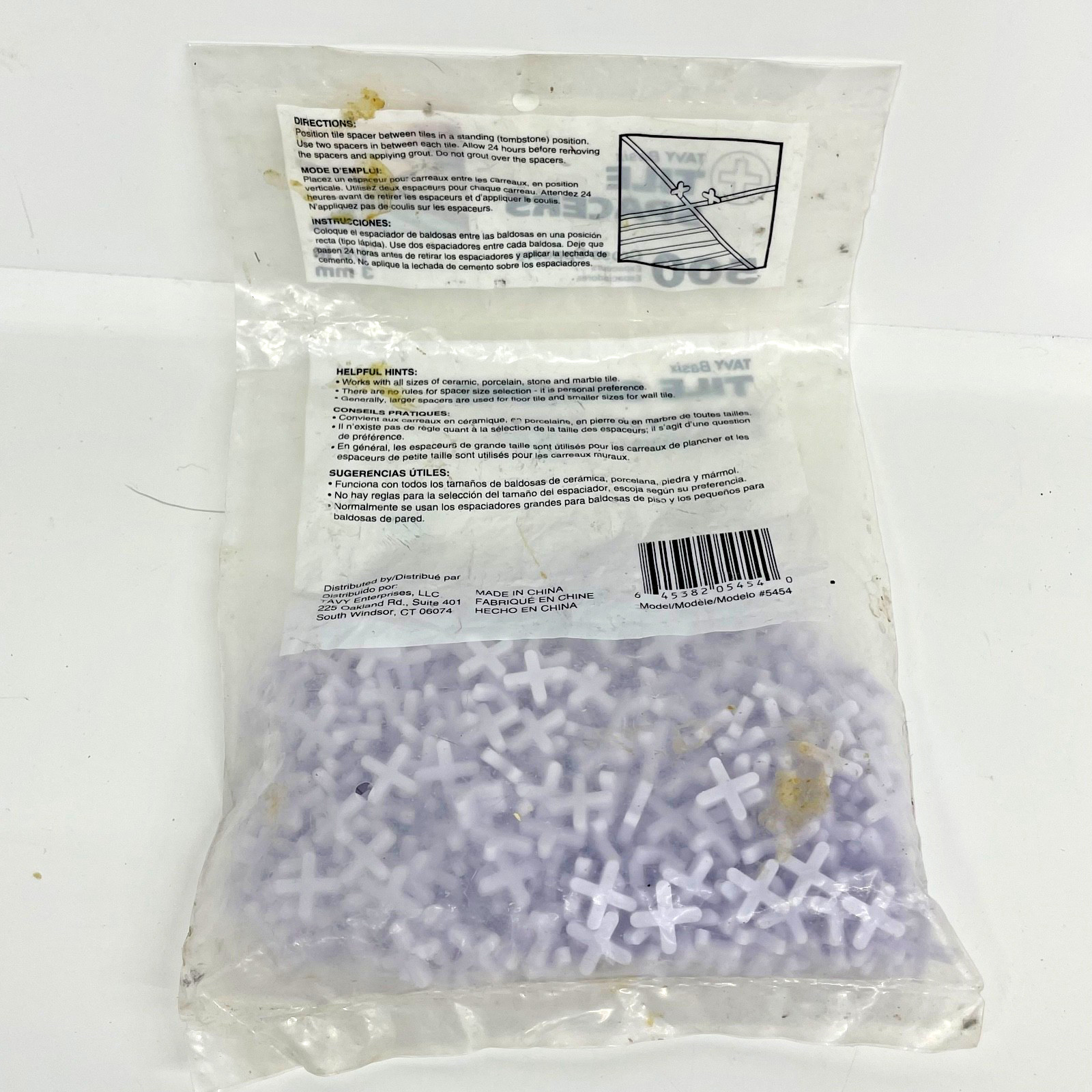 TAVY Basix 500-Pack 1/8″ White Cross Plastic Tile Spacer, FREE SHIPPING.