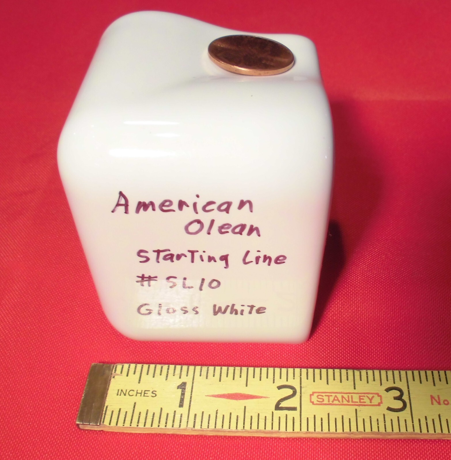 1 pc. Starting Line White: V Cap Corner Ceramic Trim Tile, Countertop Edging, AO