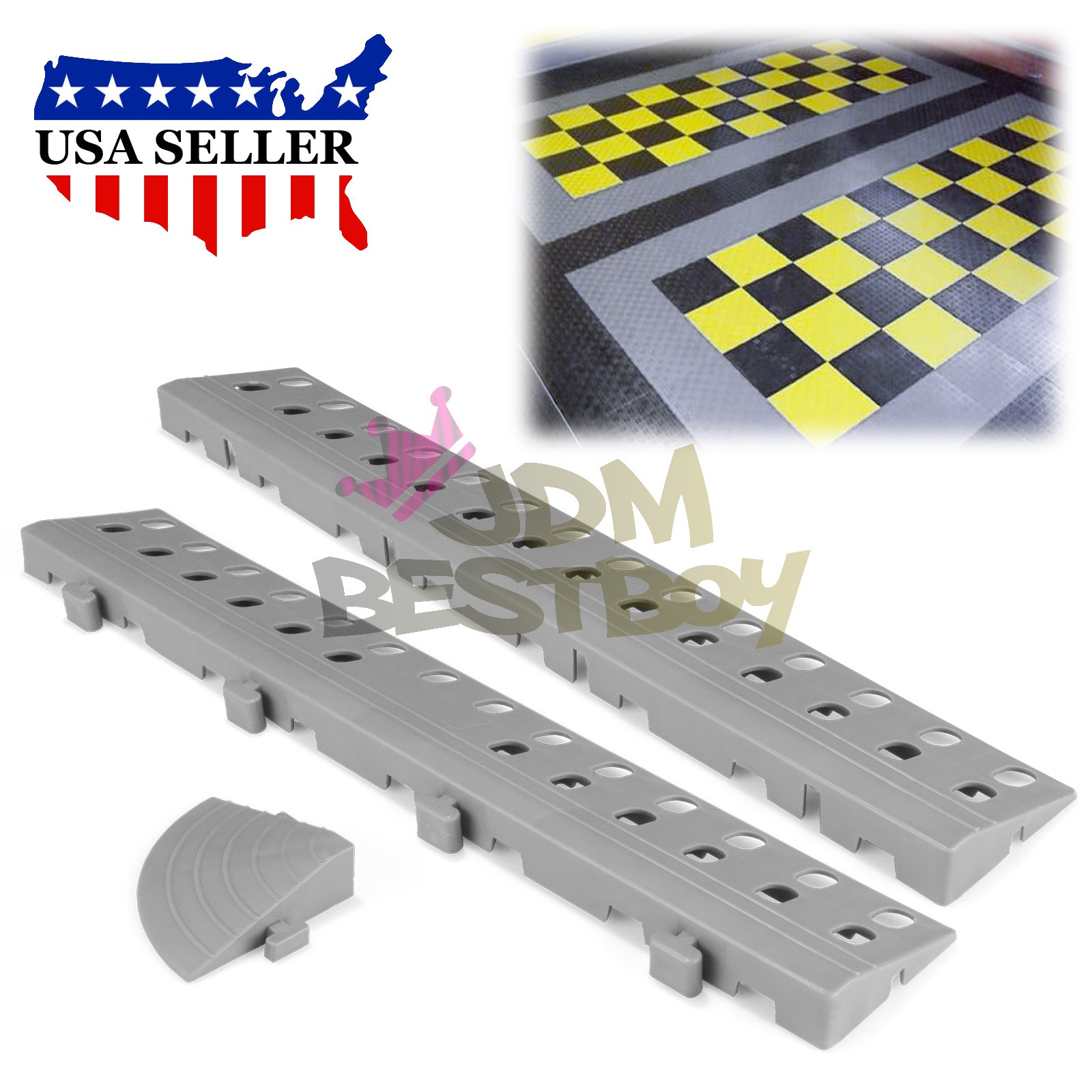 Garage Floor Mat Tile Interlocking Perforated Flooring Rubber Basement Auto Shop