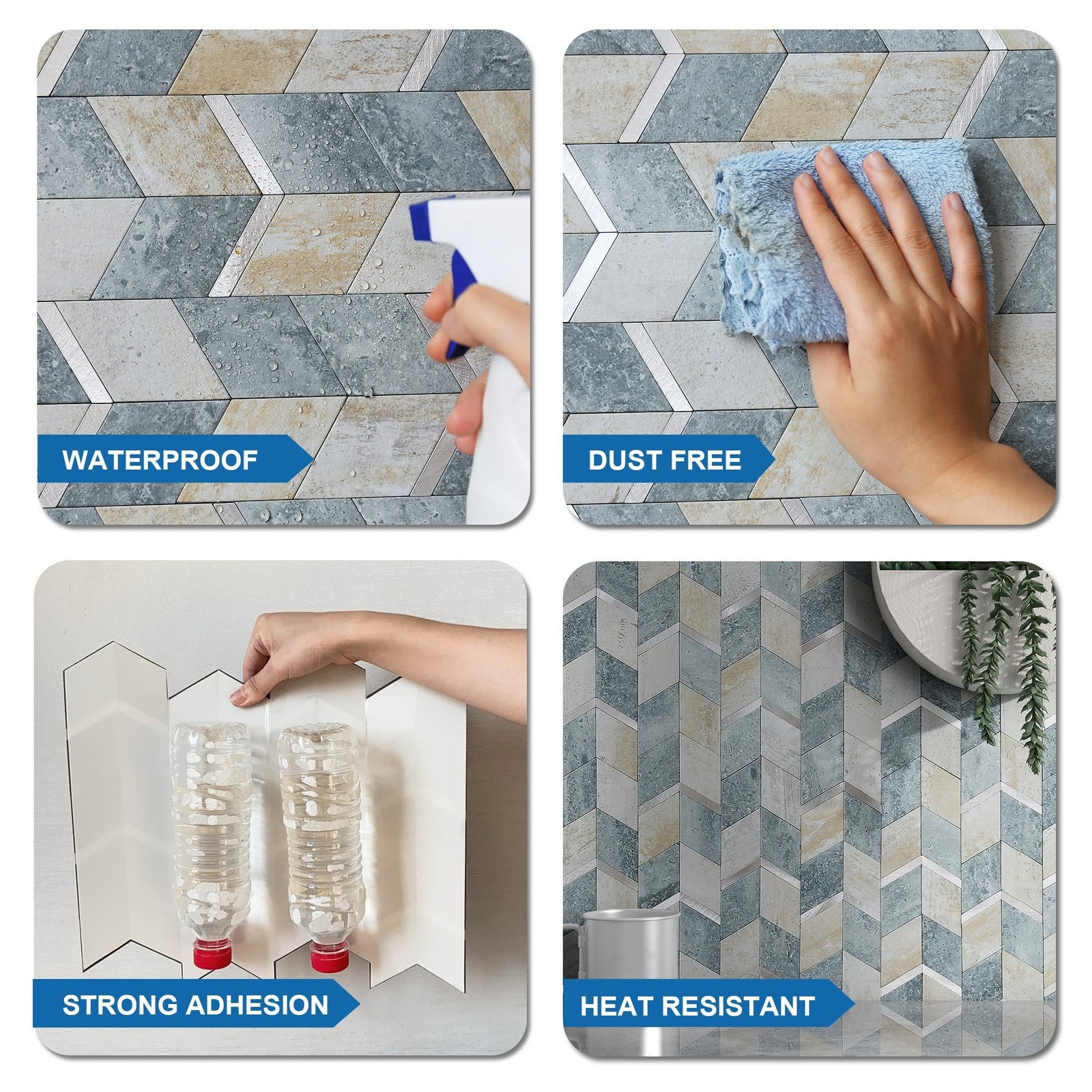 MOFIT Peel and Stick Backsplash for Kitchen,3D Wall Panel Peel and Stick Tile…