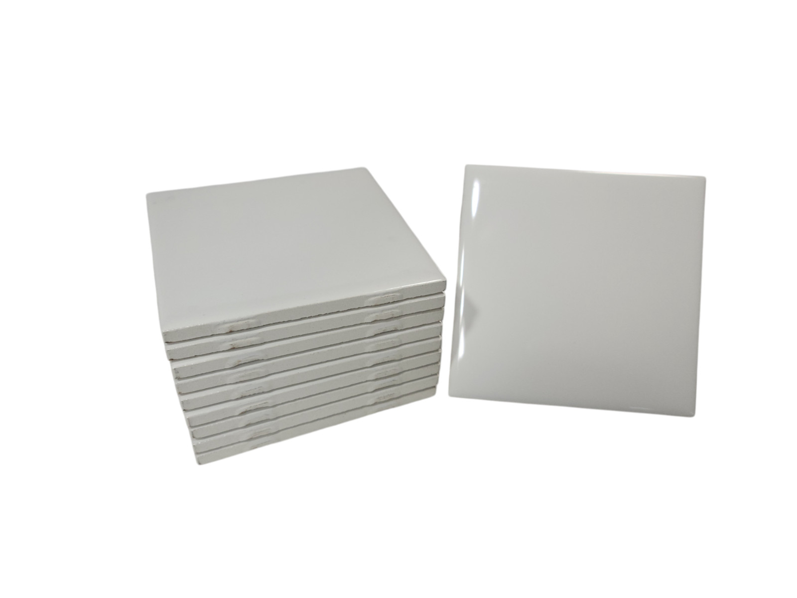 Vintage White Ceramic Tile 4.25 in Daltile Color 0100 Mid Century Modern Retro
