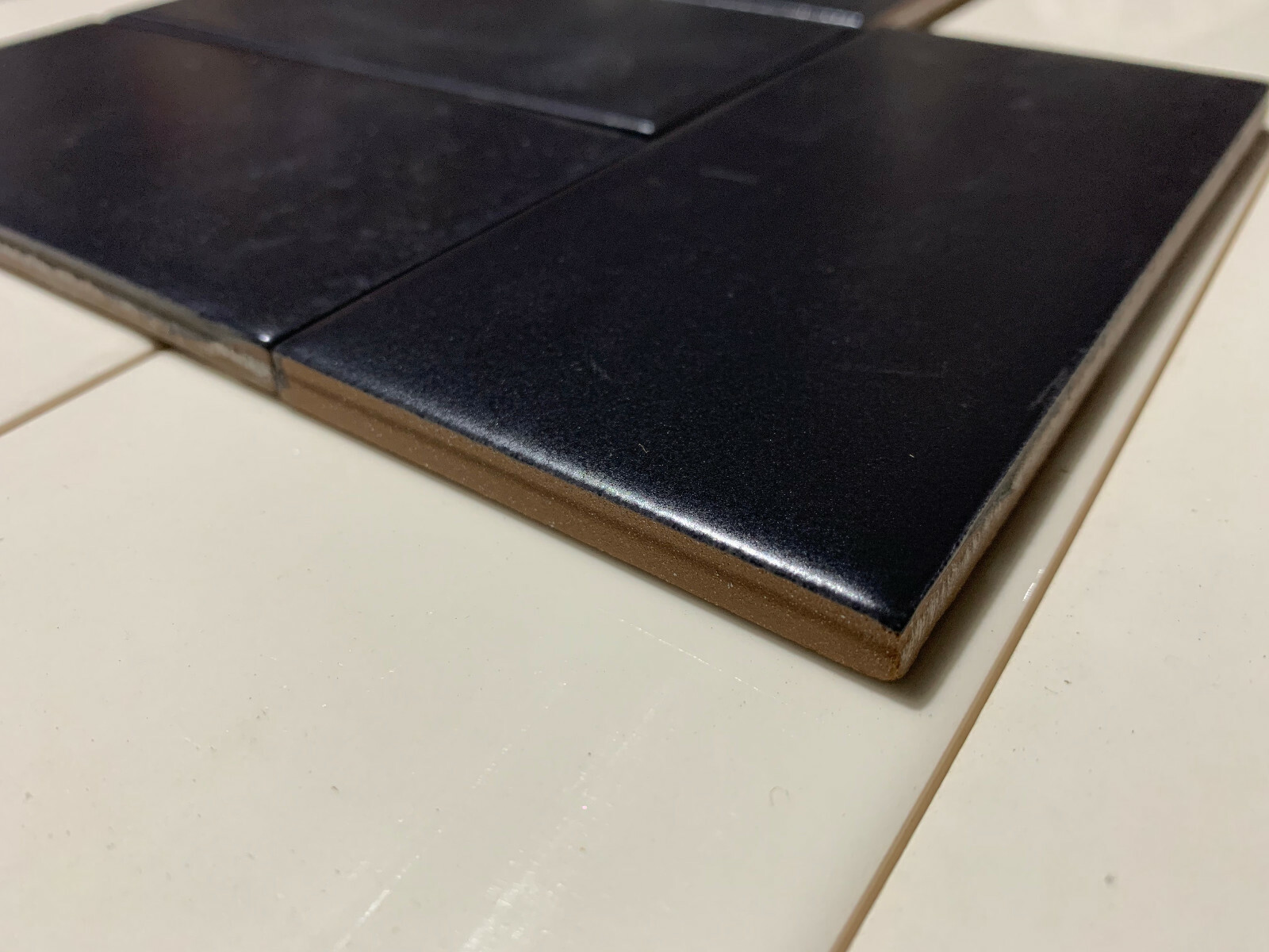 7 Tiles Black Daltile 3×6 Subway QH45361P Lot Of 7 Daltile Natural Hues