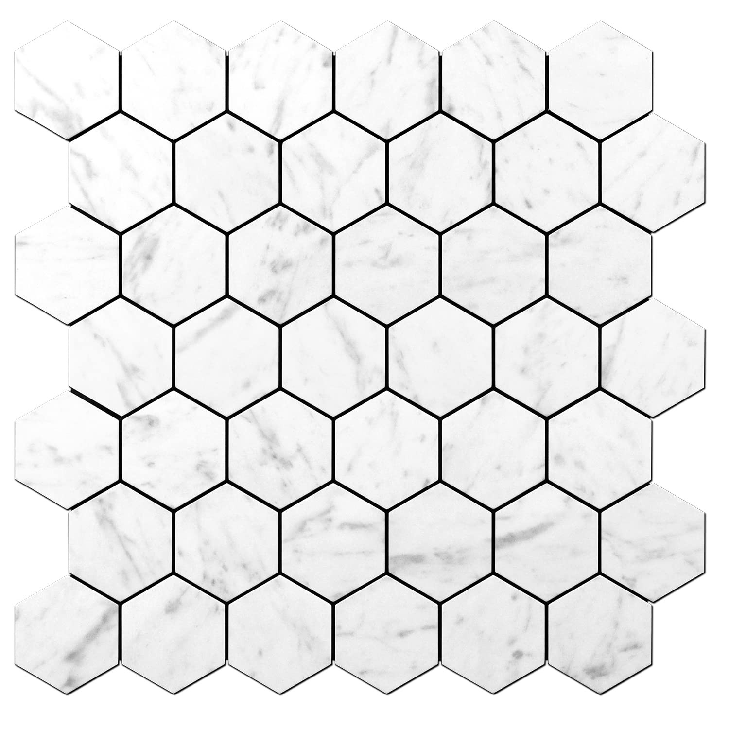 Peel and Stick Backsplash for Kitchen, Self-Adhesive Tile Hexagon Mosaic Tile…