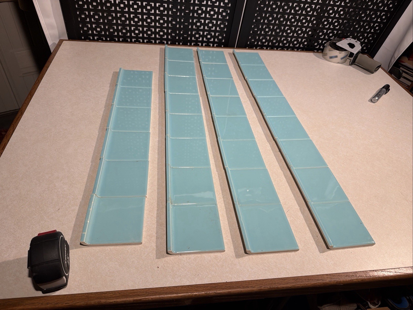 30 Vintage Pomona Ceramic Blue Base Tiles Bathroom Kitchen Mid Century Modern