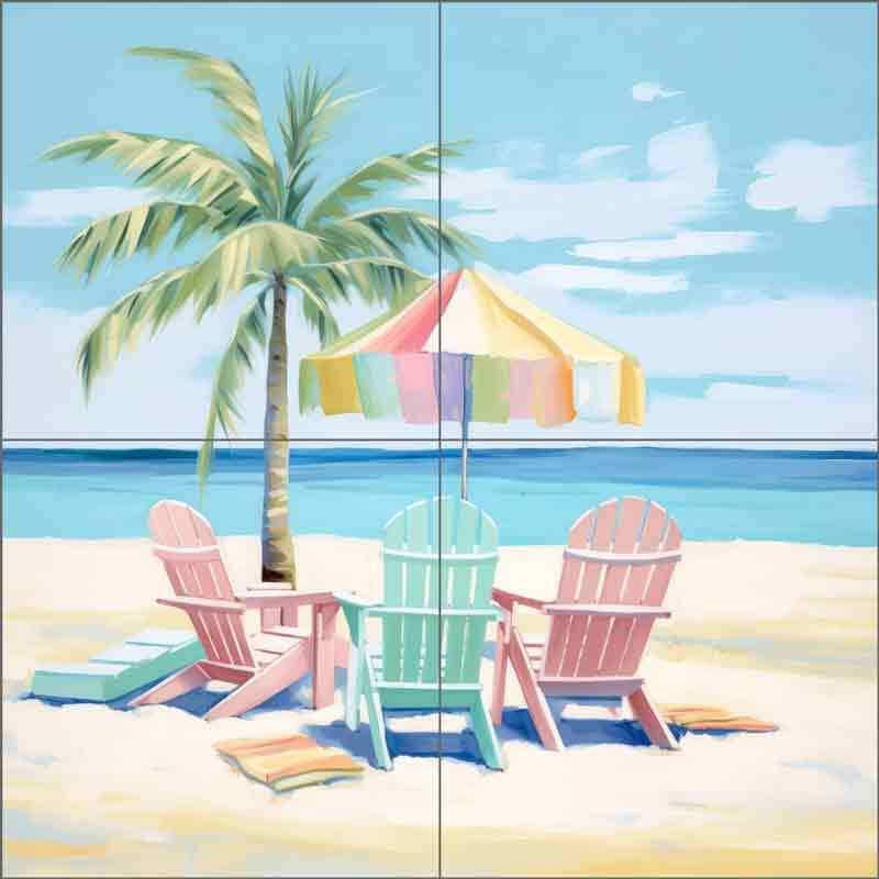Beach Tile Backsplash Irena Orlov Coastal Art Ceramic Mural OB-ORL24579-99