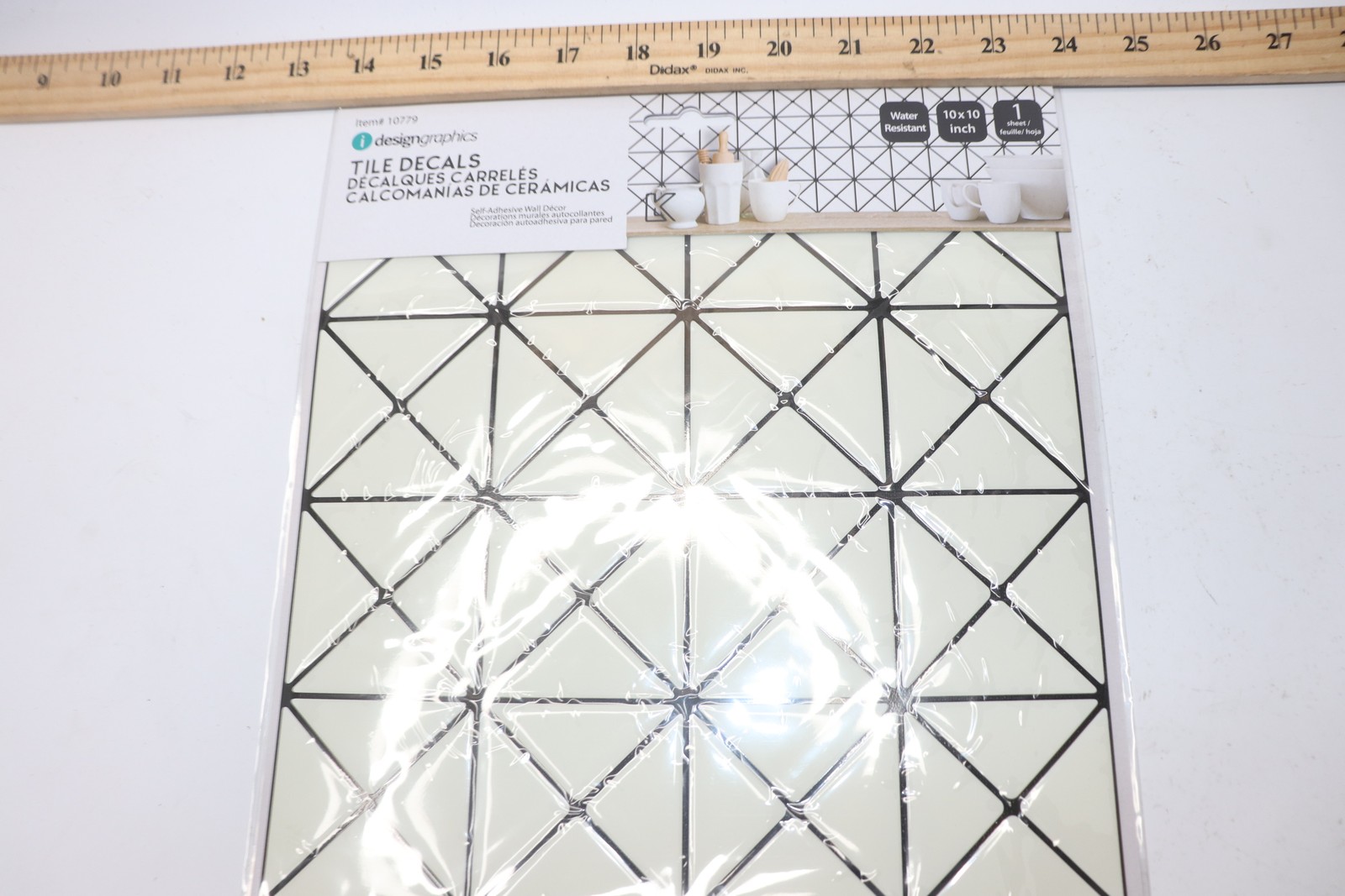 (1-Pk) Design Graphics Peel/Stick Backsplash Wall Tile Plastic White 10″ x 10″
