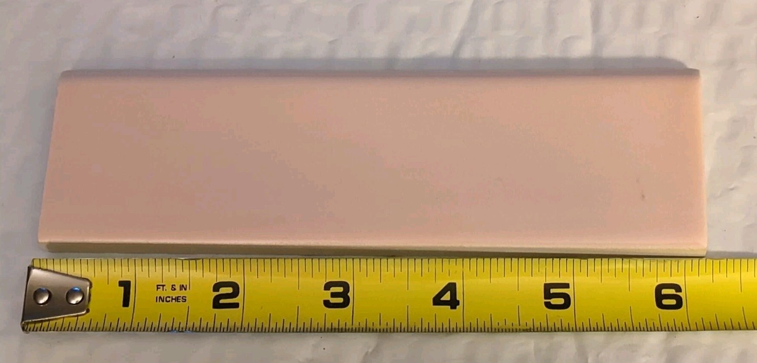 Glossy USA 2″ X 6″ Peach Coral Light Pink Reclaimed Robinson Bullnose New