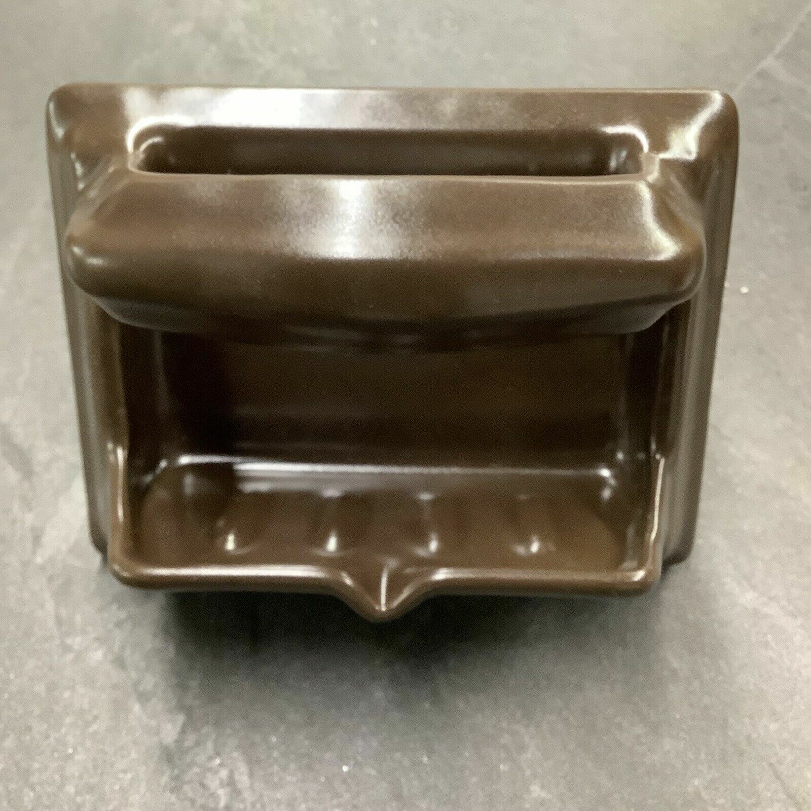Vintage Expresso Ceramic Soap Dish with Grab Bar by American Olean Model 544