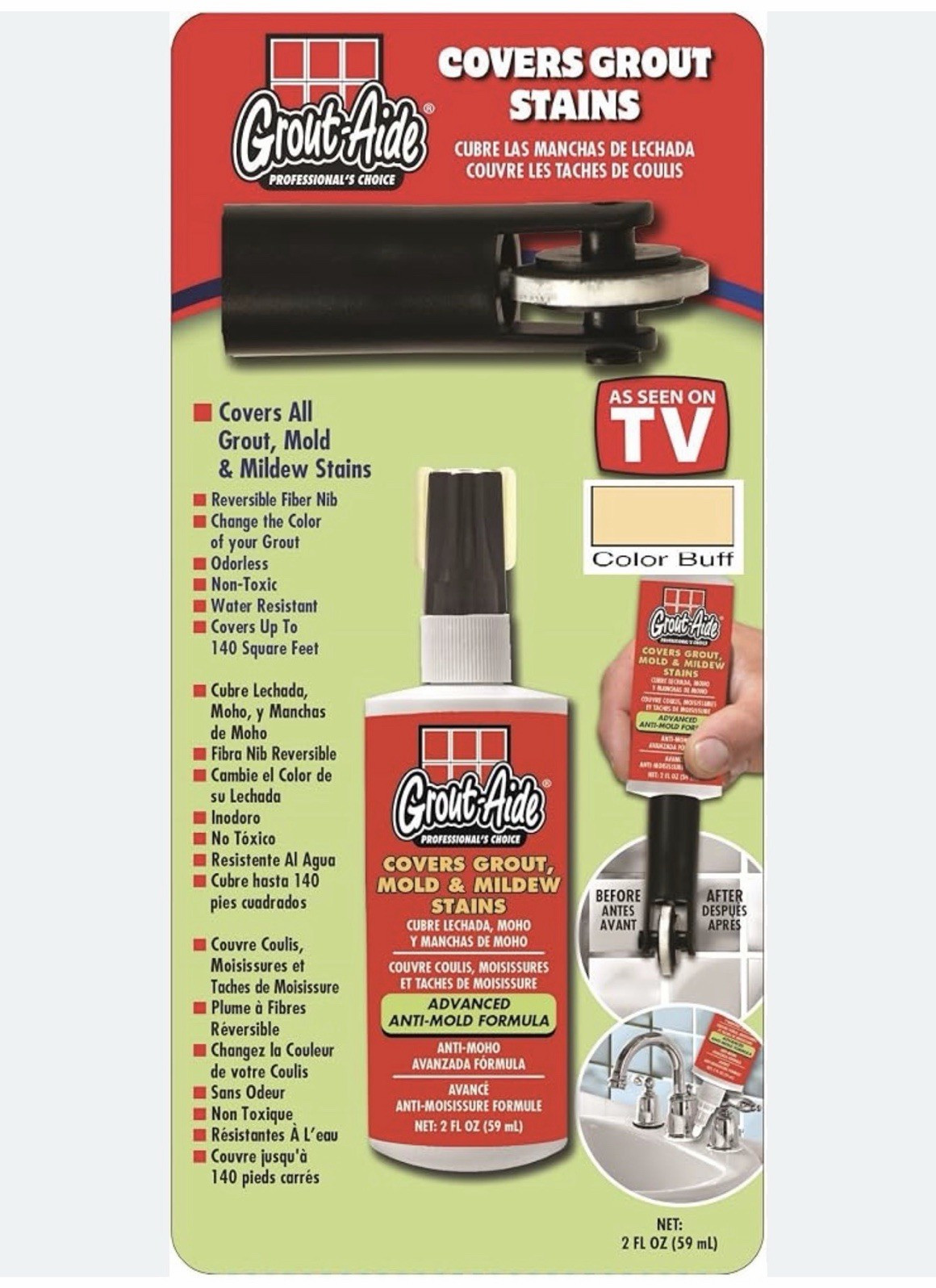 Grout-Aide Water Resistant Odorless Tile Marker Buff 2 fl oz, 1 Pack