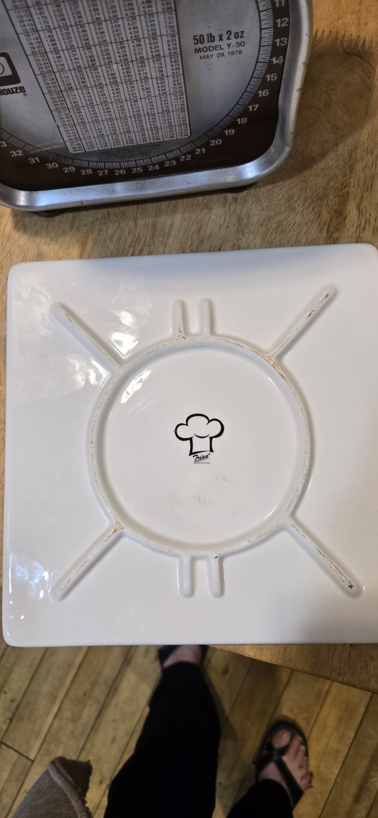 Ceramic Trivet Art Tile Fat Chef Black, White & Red 8″