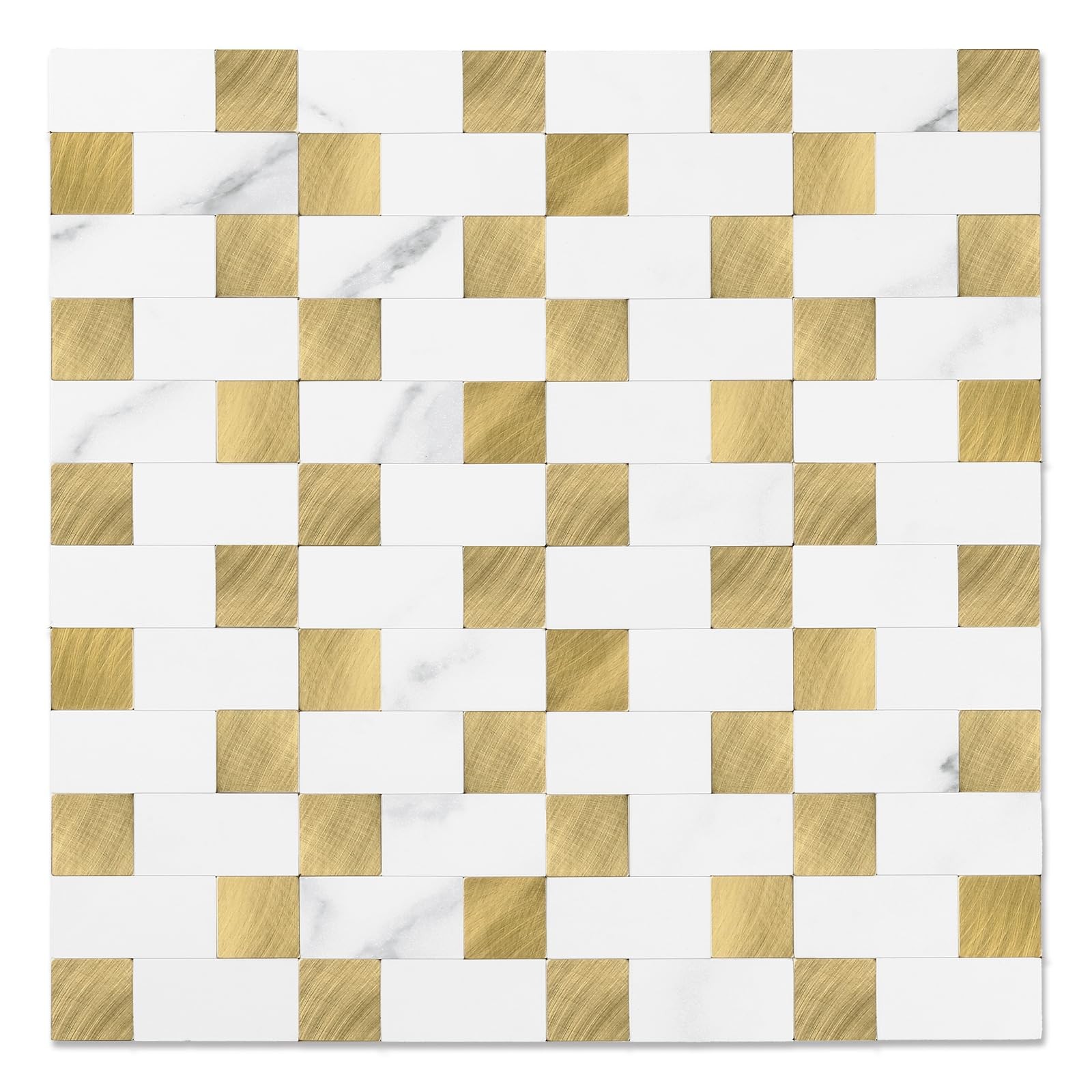 Yipscazo Marble White Gold Backsplash Tile 20 Sheets