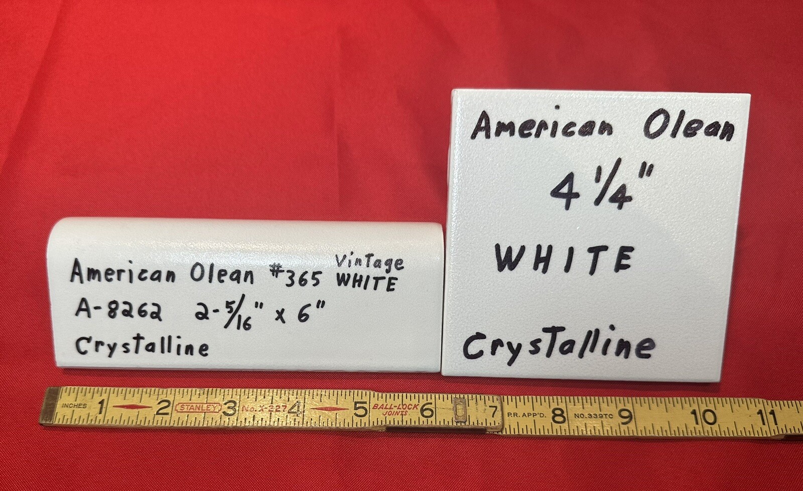1pc. Off-White V-Cap Crystalline Ceramic Tile: Counter-Top Edging American Olean
