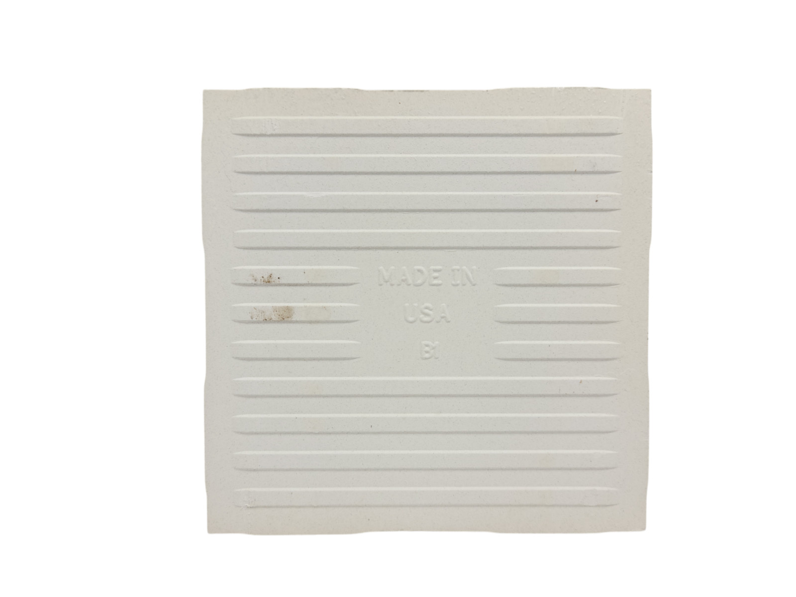 Vintage White Ceramic Tile 4.25 in Subway Square Rippled Matte Potters Touch