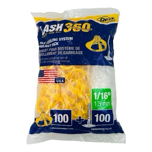 QEP Lash 360 Tile Leveling System Project Pack 1/16″ (1.5mm) 100 Caps+ 100 Posts