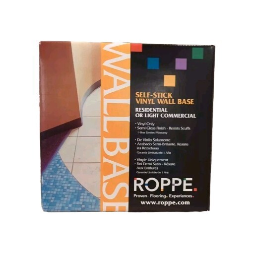Self-Stick Vinyl Wall Cove Base Roppe Corp 4″ X 20′ Flooring Open Box Wallbase
