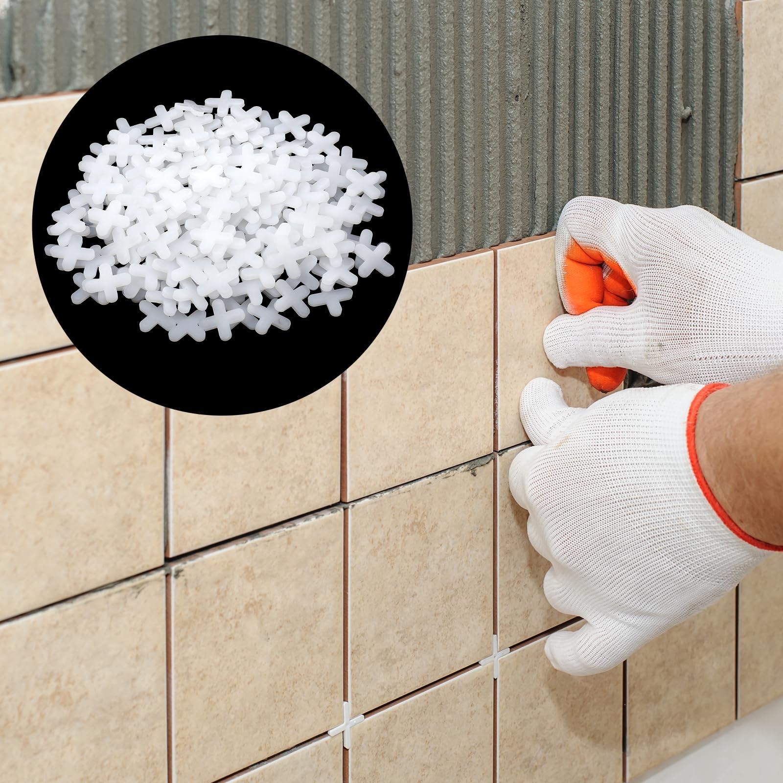 1/4 Inch Tile Spacers, 500 Pcs Cross Leveling Clips Floor Wall
