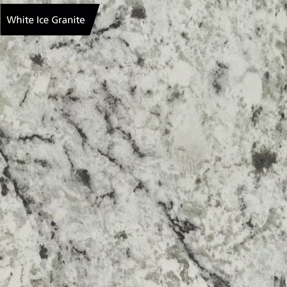 8 Ft. Straight Laminate Countertop All-Inclusive Kit in Textured White Ice Grani