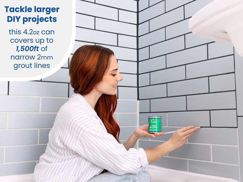 Grout Pen Black Grout Paint: Waterproof Tile Paint Grout Refresh Restorer for Fl
