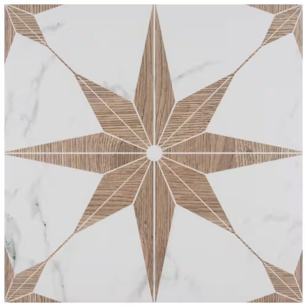 Llama Stella Loire Noce 9-3/4 In. X 9-3/4 In. Porcelain Floor and Wall Tile (10.