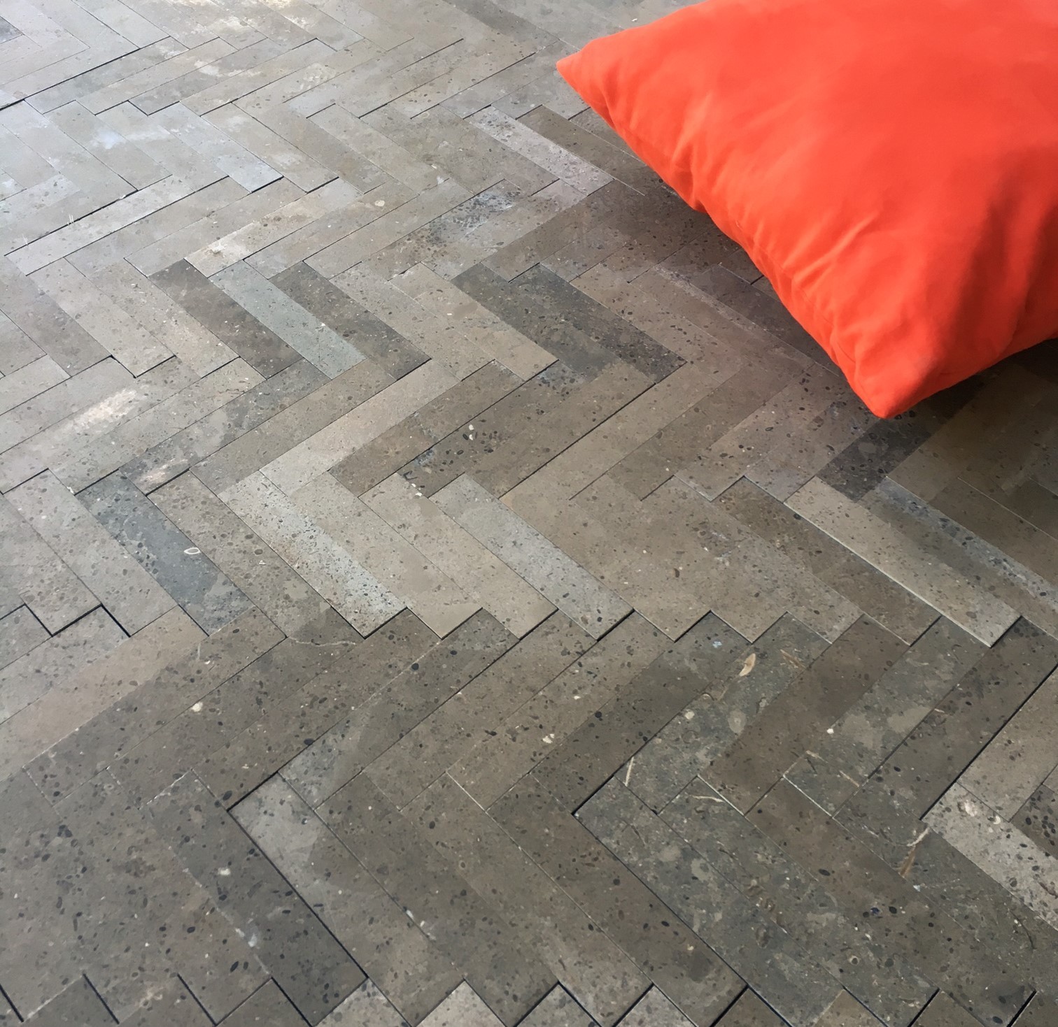 Lagos Azul 6×12 Herringbone Mosaic Limestone Tile Backsplash Floor and Wall
