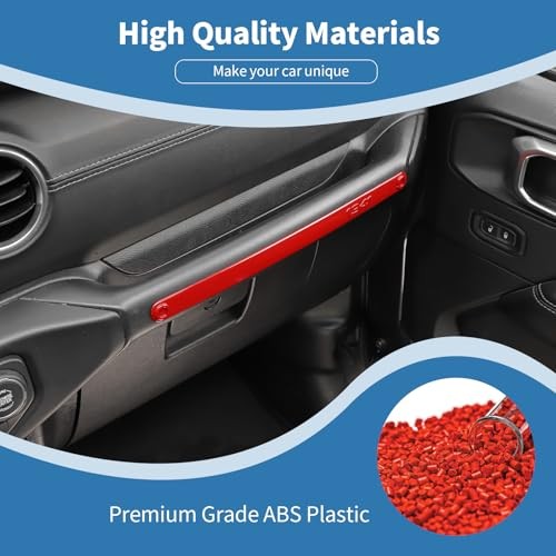 for Jeep JL Passenger Grab Handle Trim Cover Strip for Jeep Wrangler JL JLU Red