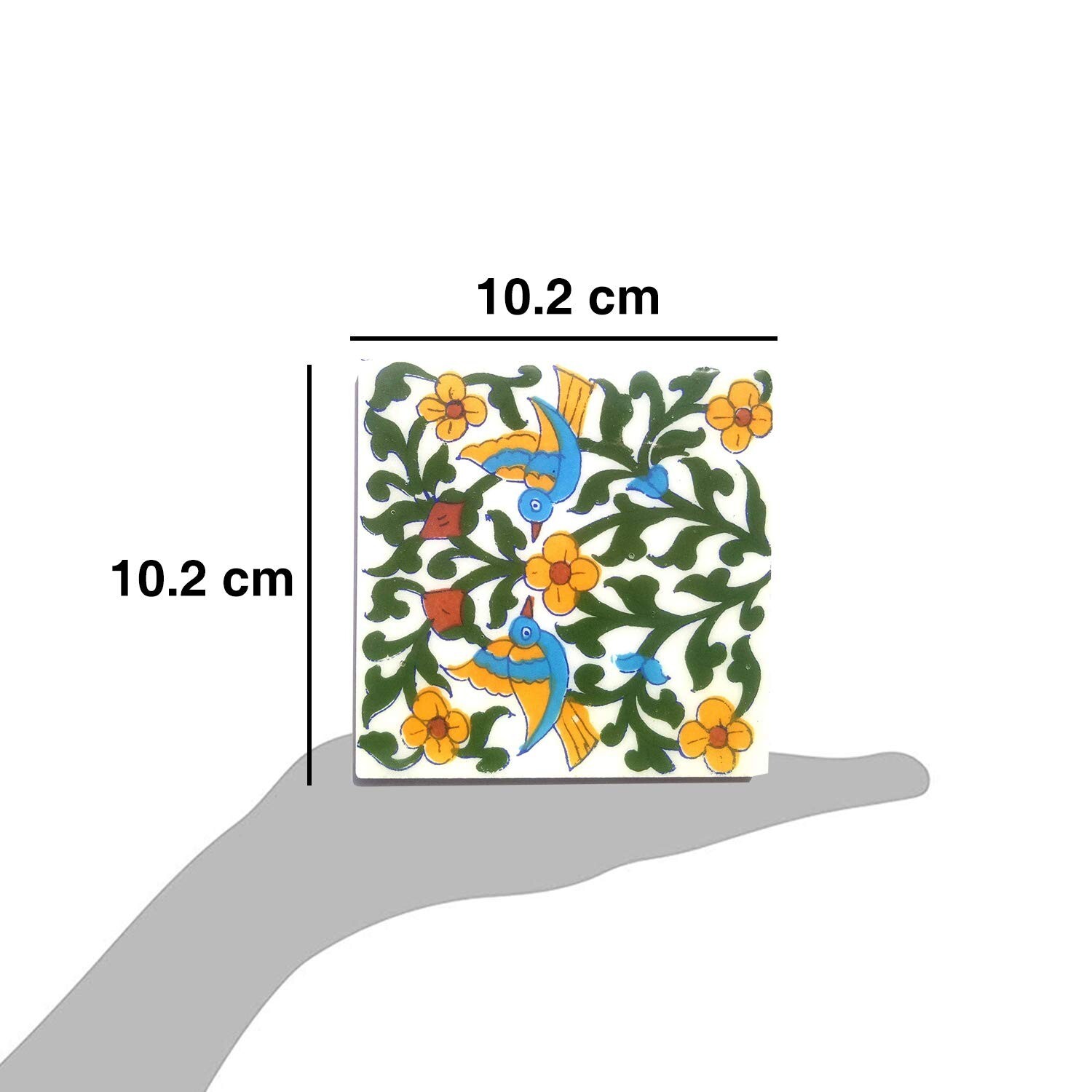 Interior Exterior Flooring Wall Ceramic Tile Multi & White 4 x 4 in Set of 6