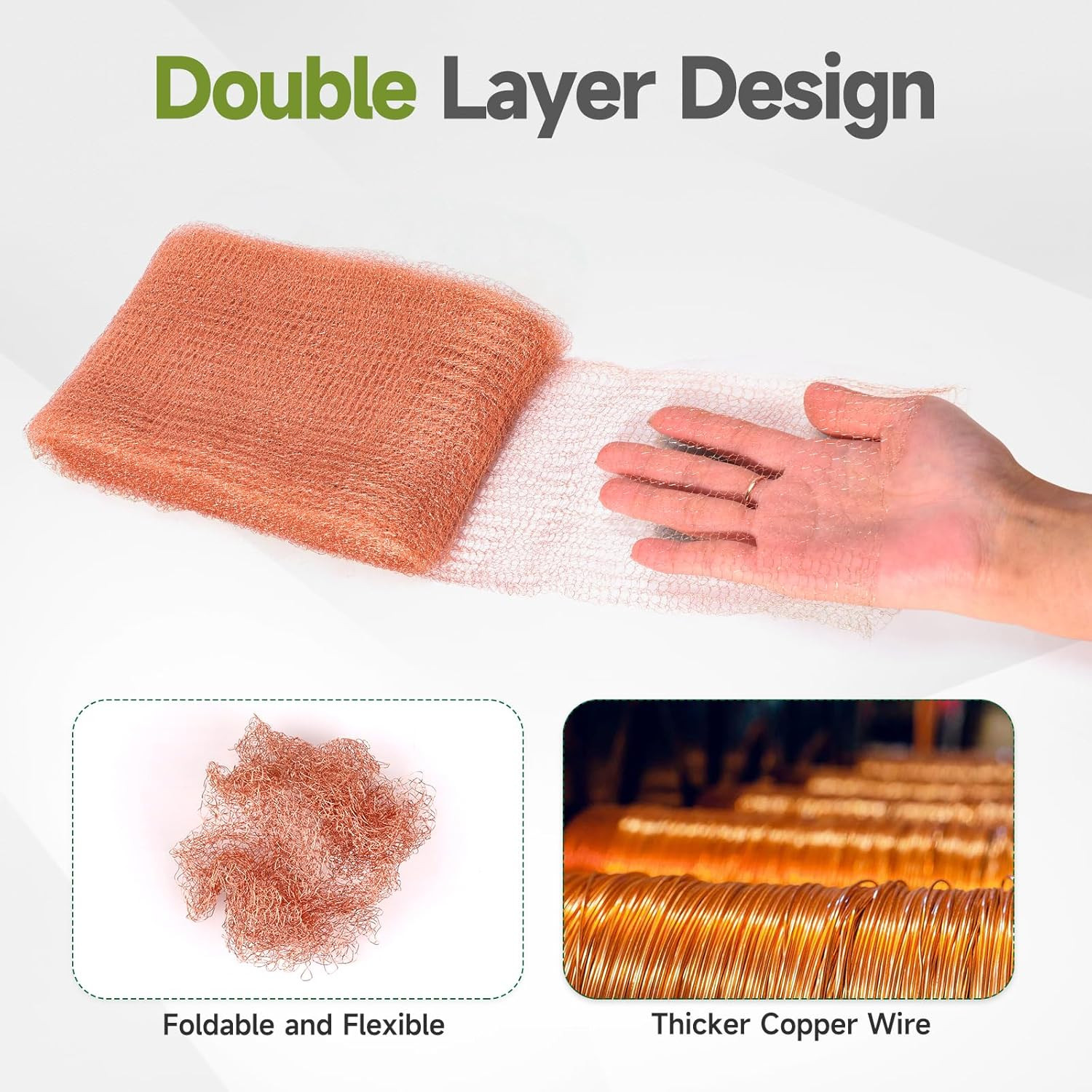 Copper Mesh Rodent Control, 4in x 30ft Premium Copper Wool Ideal for Hole Blocki