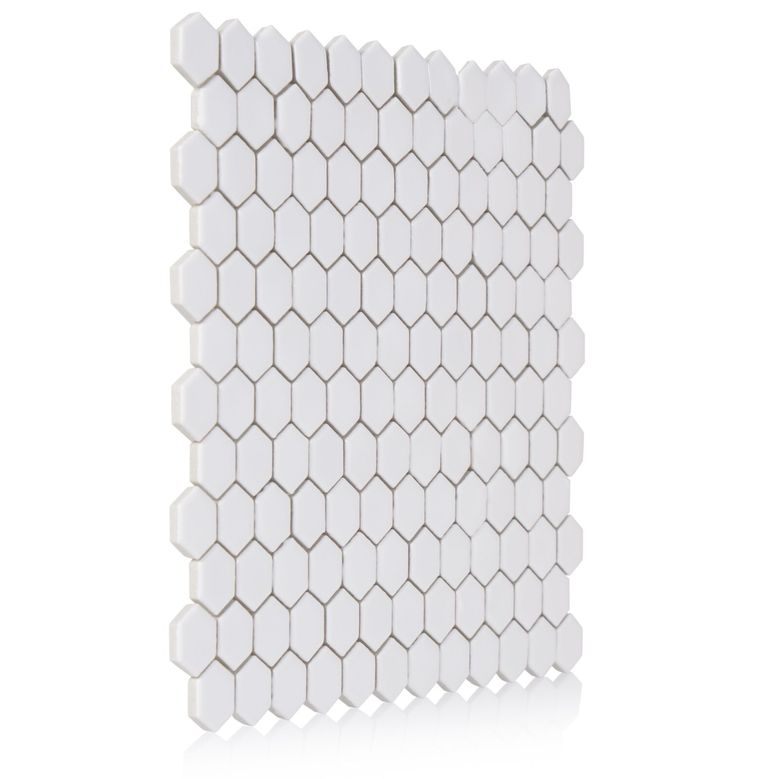 Industry Tile Hexagon White 1-Inch Satin Mosaic Tile – 20 pcs per case