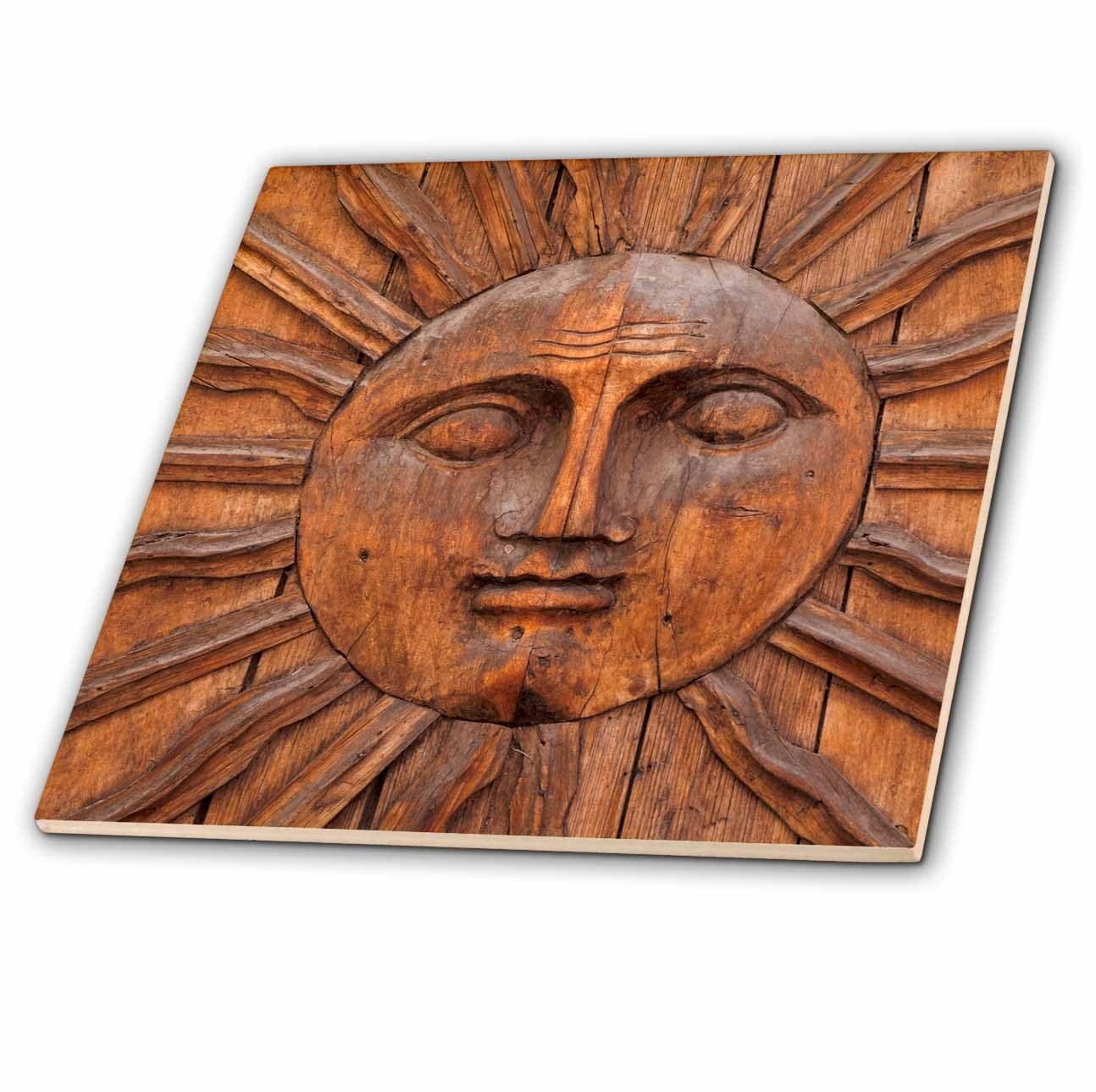 3dRose Mexico San Miguel De Allende Sun Carving Ceramic Tile 4×4 Inch Home Decor