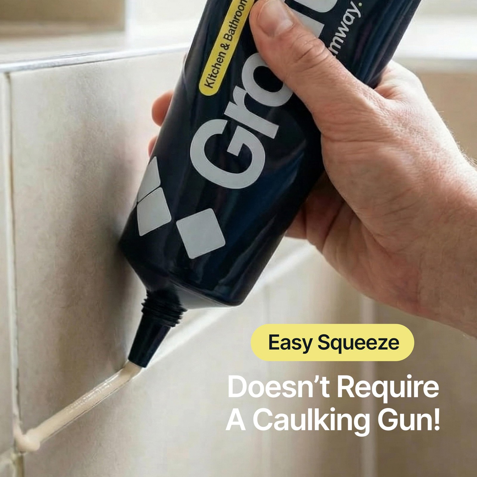 Cream Grout Reviver Kit | Ready Mixed Grout Repair 400g / 210ml with 4 Piece …