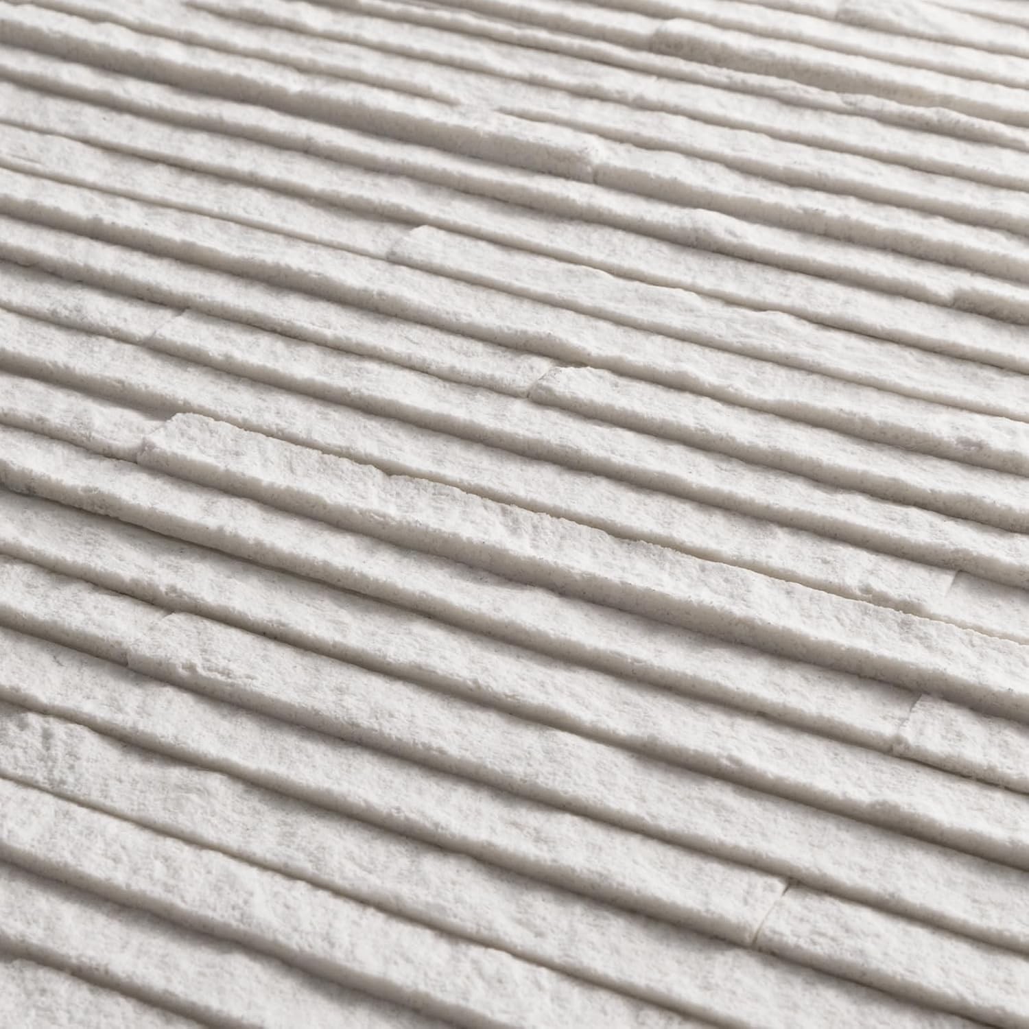 2 Pcs 3D White Faux Stone Wall Panels 11.8’‘ x 11.8’’ x 0.2”, Inorganic Clay