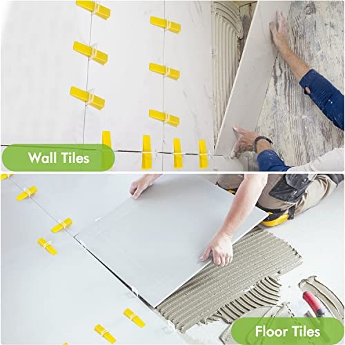 Tile Leveling System 1/16”Kit, 600pcs Tile Leveler Spacers Clips+200pcs 1/16″