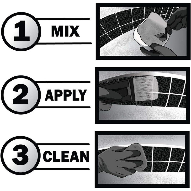 Gray Pool Tile Grout Repair Kit Fast Setting Waterproof Easy Mix Durable New