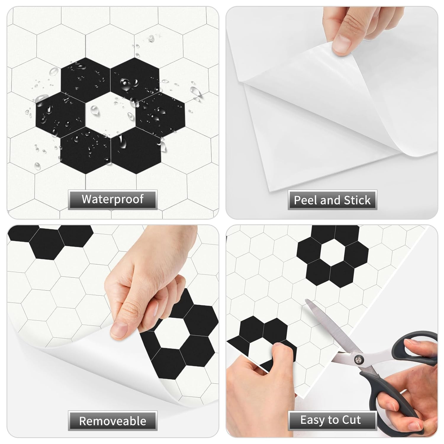 Waterproof Peel and Stick Vinyl Floor Tiles for Home and Bathroom (20 Pcs)