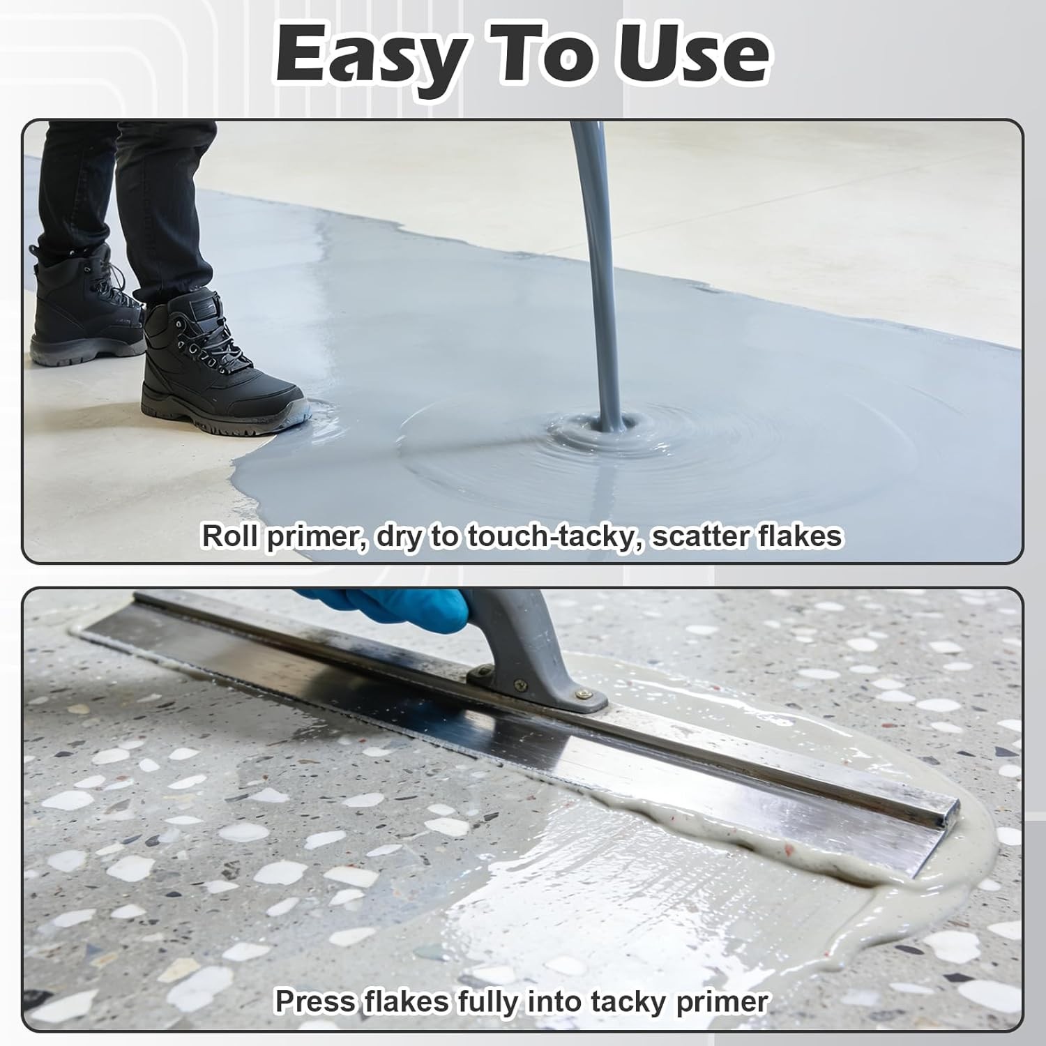 6lbs Epoxy Floor Flakes Black Gray White 3-5mm Blend Decorative Color Chips