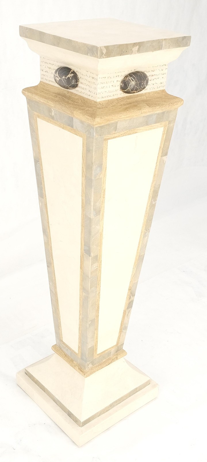 Reversed Obelisk Shape Tapered Square Marble Veneer Tiles Pedestal MINT!