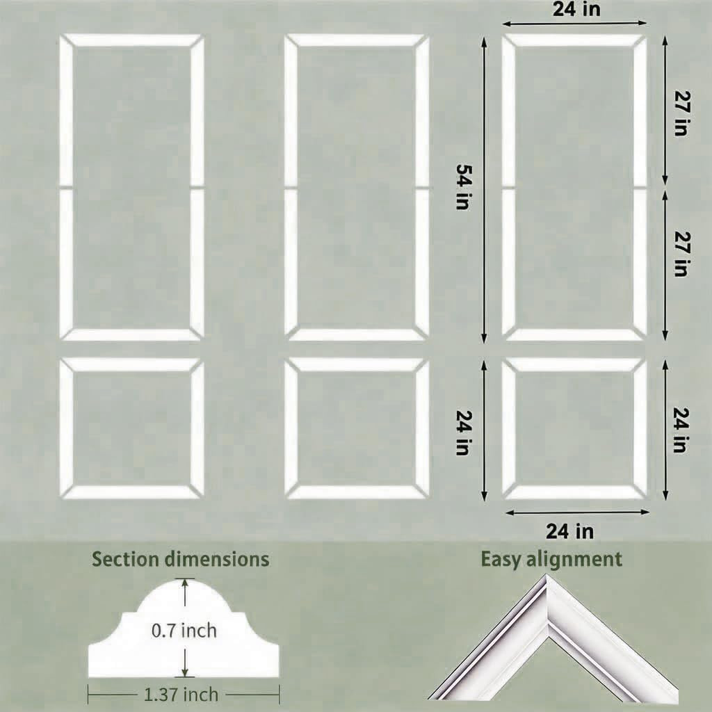 Peel and Stick Wainscoting Kit – 6 Frame Wall Molding Panels for Easy Decor