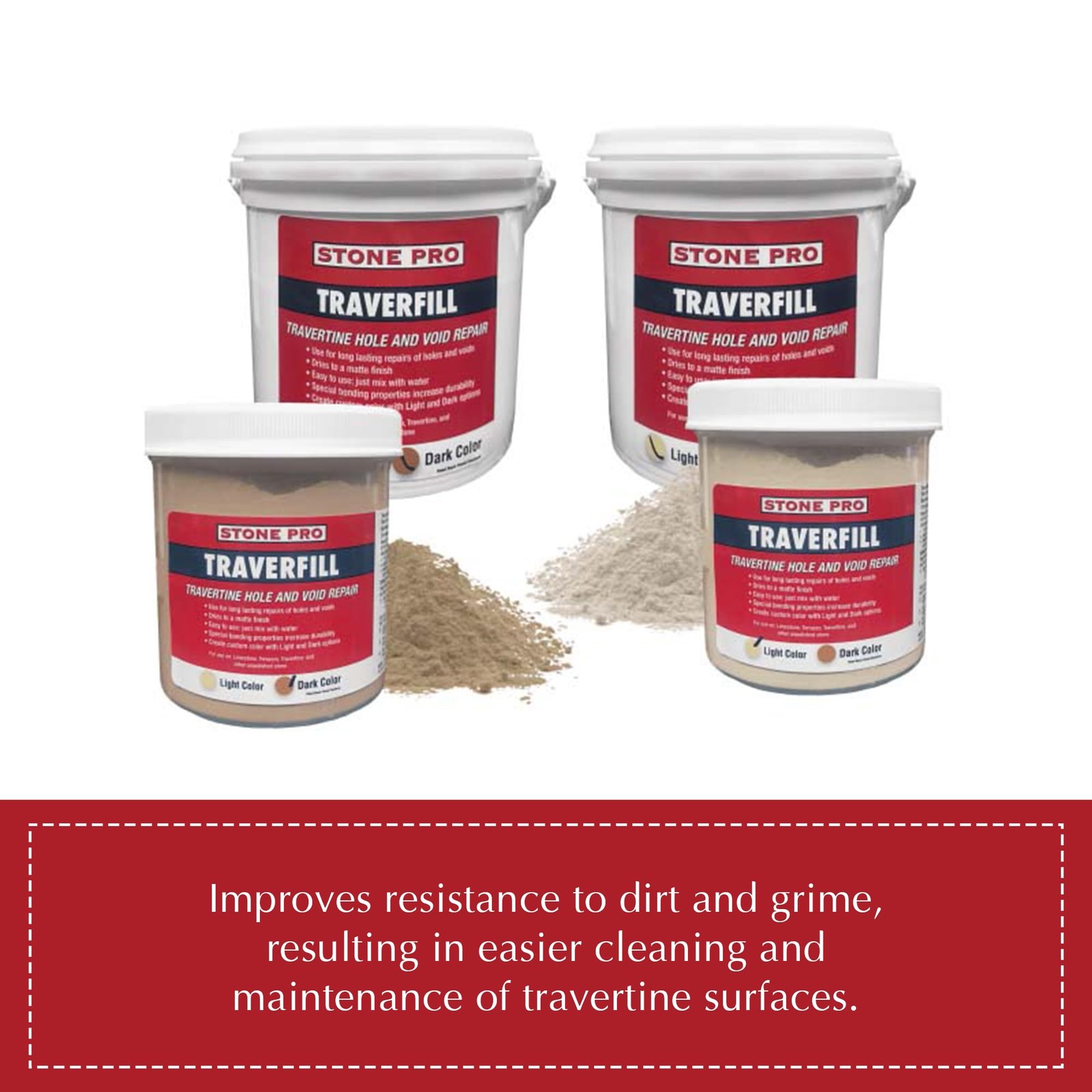 StonePro Traverfill – Travertine Repair – Fills 1 Pound (Pack of 1), Cream