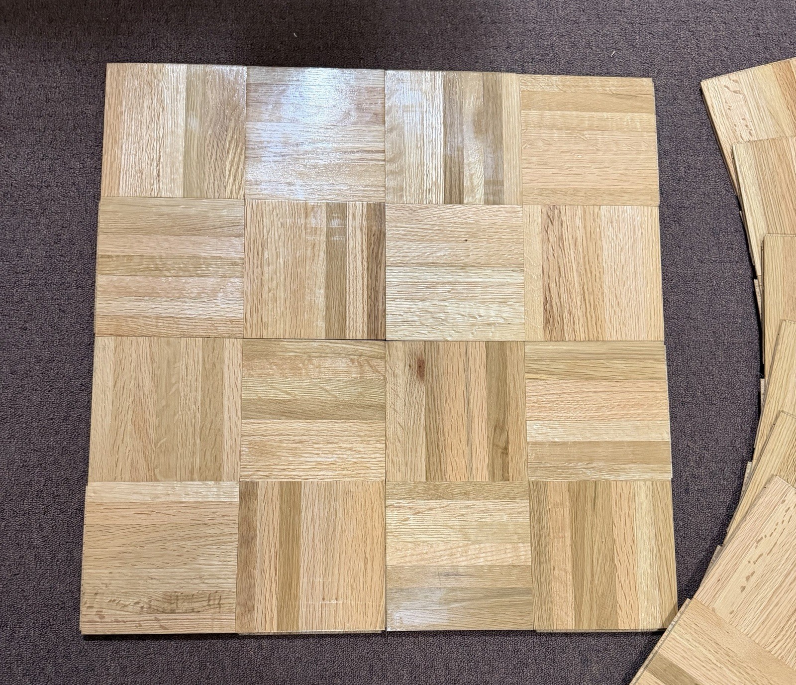 Oak Parquet Flooring HARTCO NATURAL 12x12x5/16: 10 Tiles (10 Sq Ft)