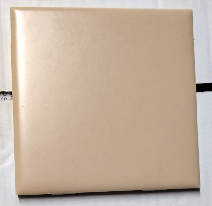 1 Wall Tile Mosaic USA 4-3/8″ Sq. Satin Tawny Peach Pink Ceramic 1950 Vtg