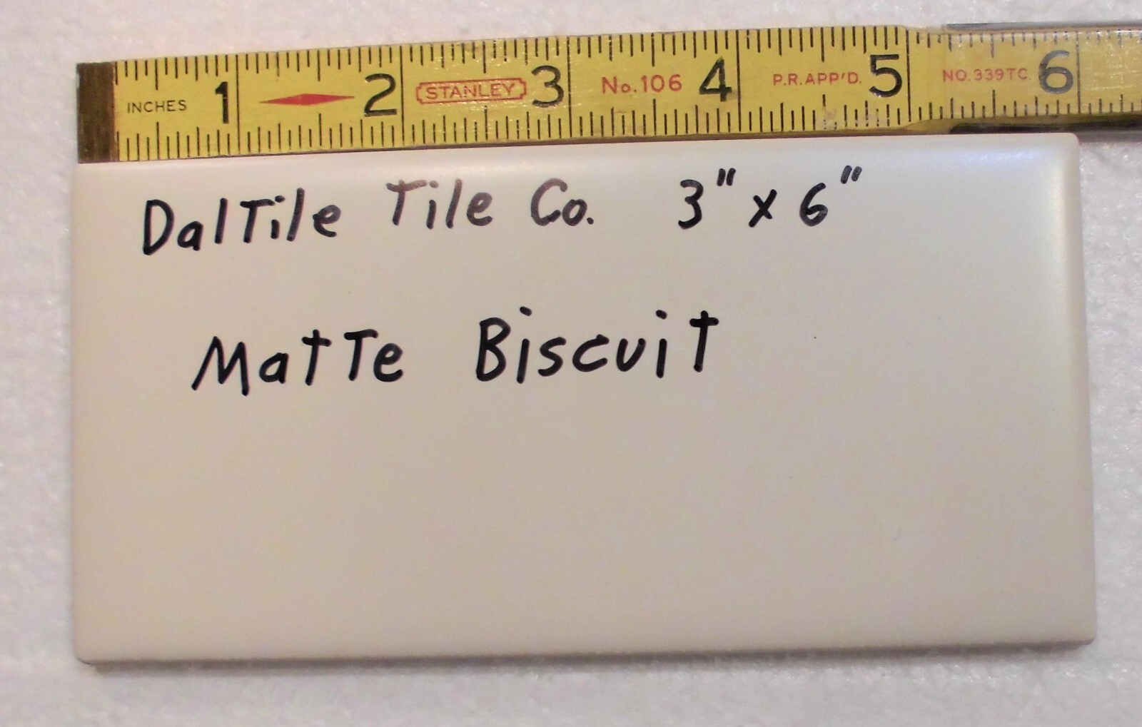 1 pc. Biscuit by Daltile #K775; 3″ X 6″ Matte Ceramic Tile; New Stock, Mint