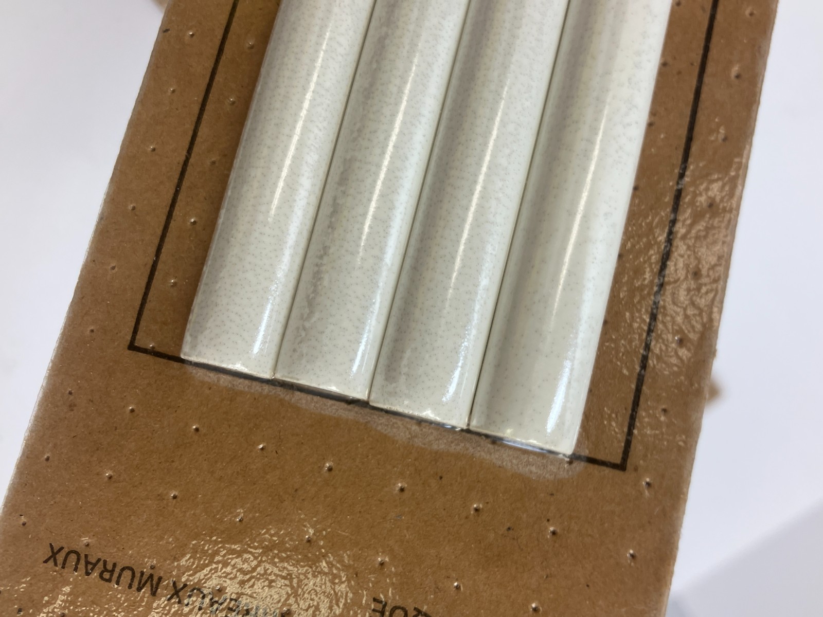 (QTY 2) Jolly ~ ZL11-Gesso ~ 1/2″ x 12″ Ceramic Wall Tile Trim, Off White