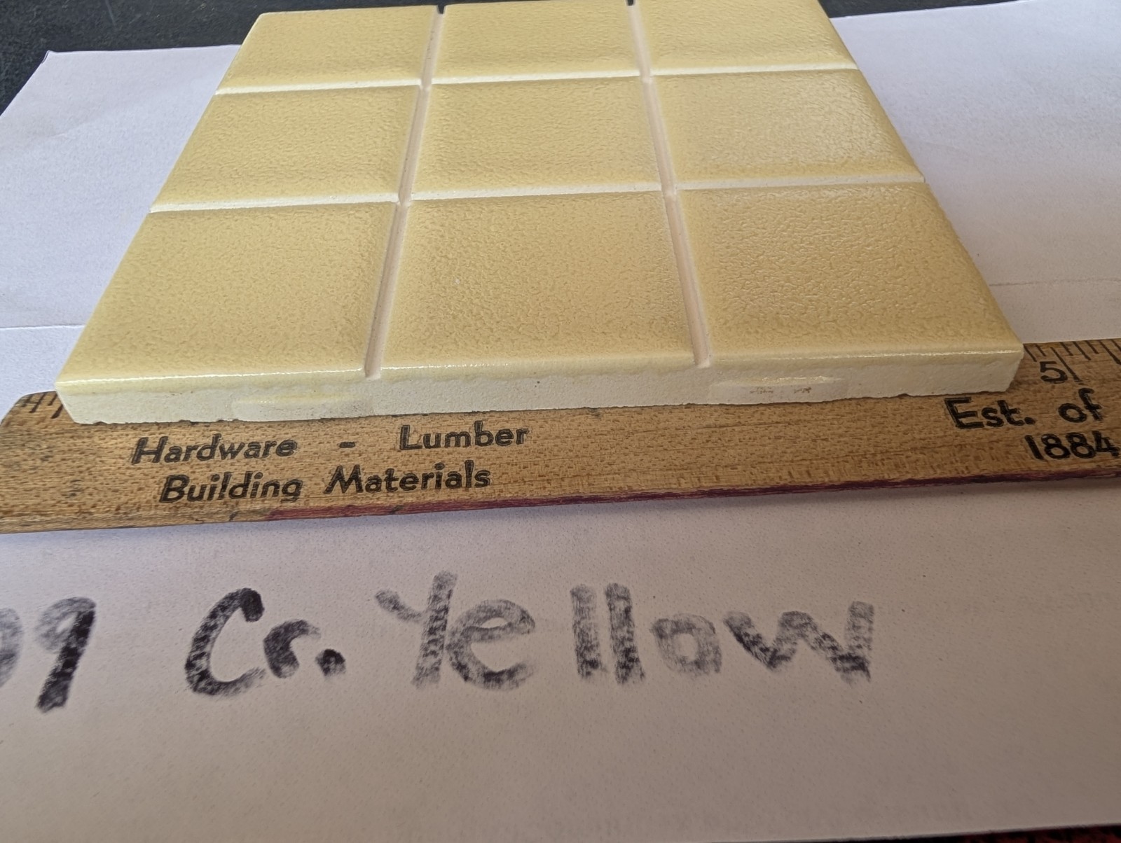 2 pcs American Olean Crystalline Yellow #309 Tile 4-1/4″ SD-1 Scored 9ths