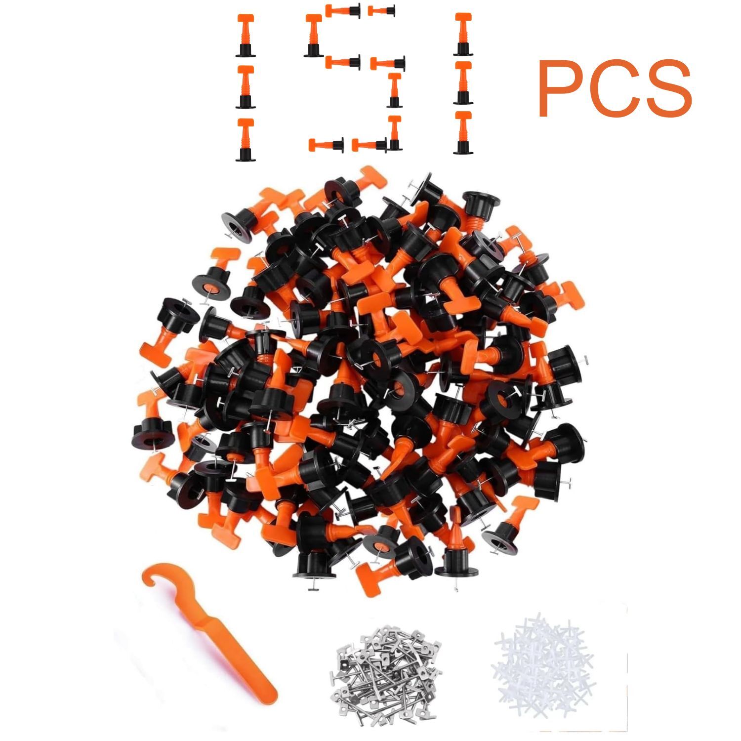 151PCS Tile Leveling System Kit for Floor and Wall Reusable Tile Spacers and