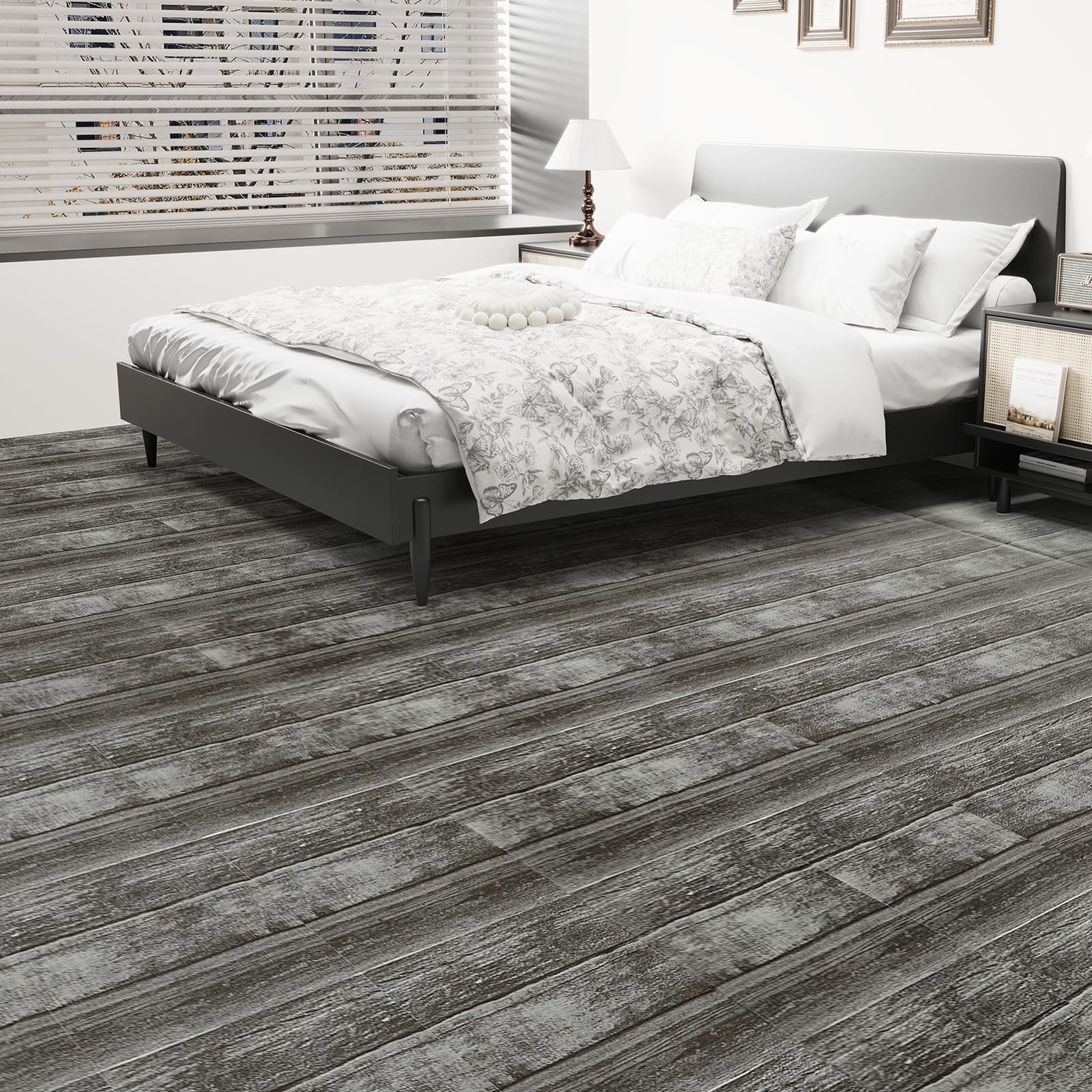 30-Pack Peel and Stick Floor Tiles, 12 x 12in Vinyl Flooring Tiles, Self-Adhe…