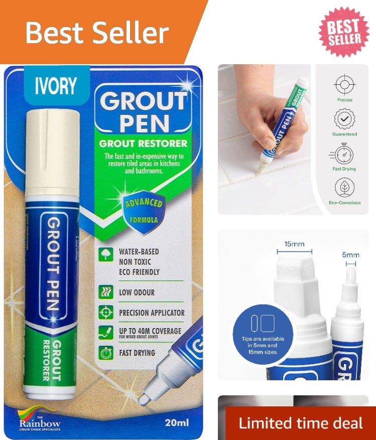 Transform Dirty Grout with Waterproof Ivory Grout Pen – Ideal for DIY Projects