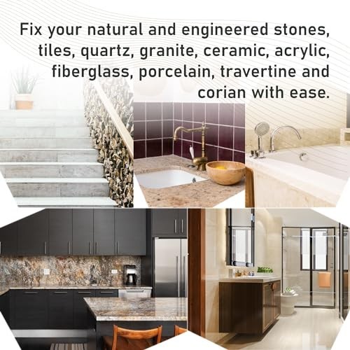 Countertop Repair Kit Clear Chip Fix for Granite Marble Quartz Tile Crack Filler