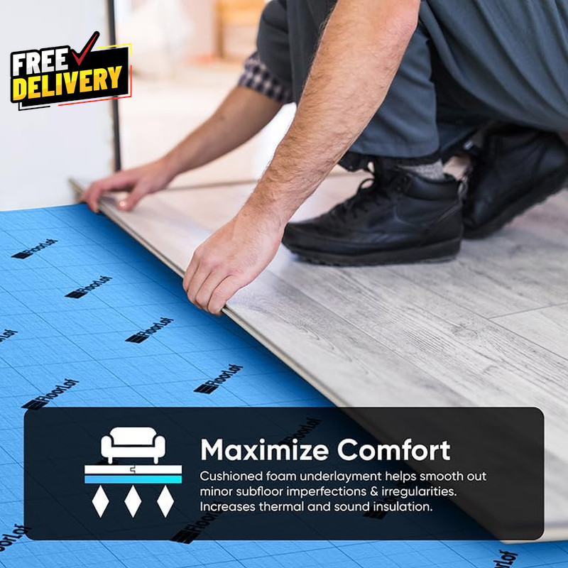 Bluestep Underlayment with Moisture Barrier for Laminate and Wood Floors