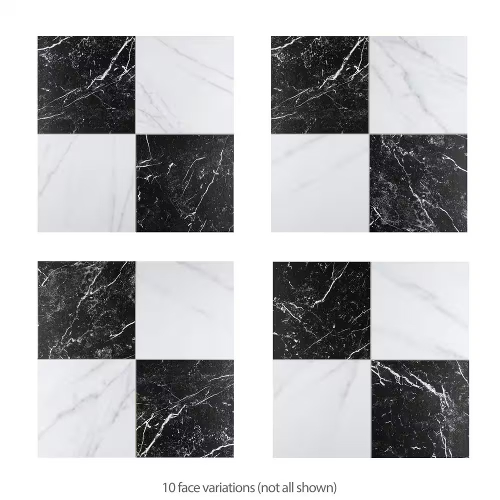 Merzoni Checker Ruzzini 17-7/8 In. X 17-7/8 In. Porcelain Floor and Wall Tile (1